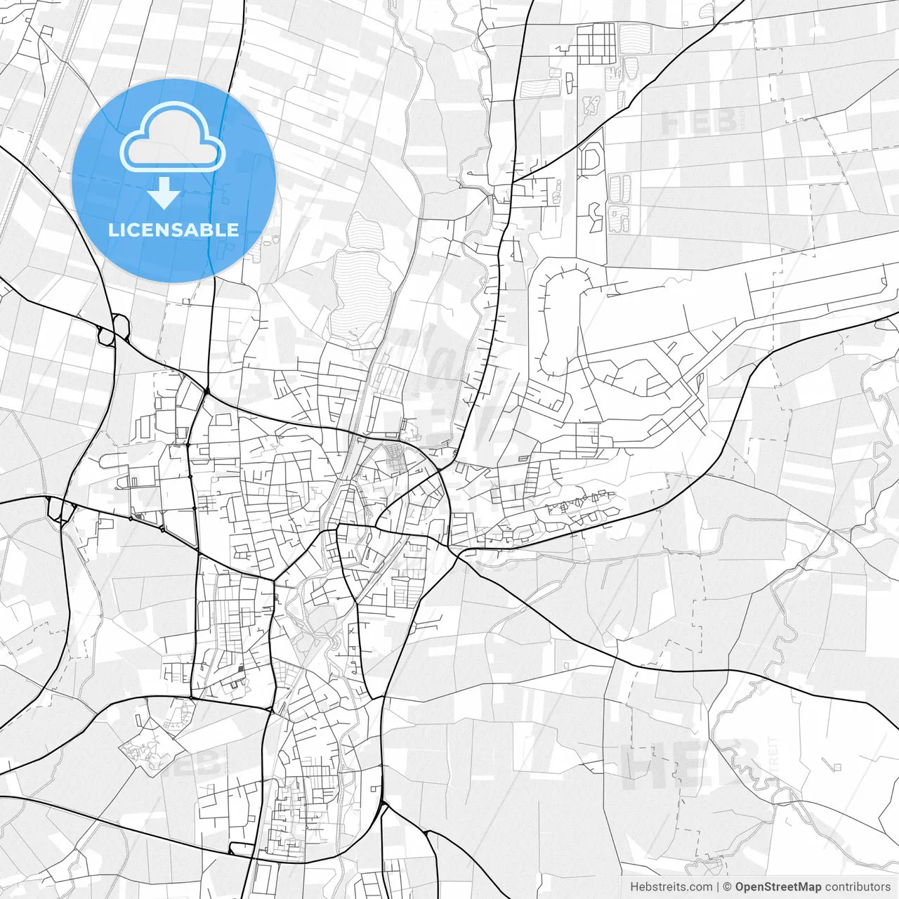 Vector PDF map of Erding, Germany