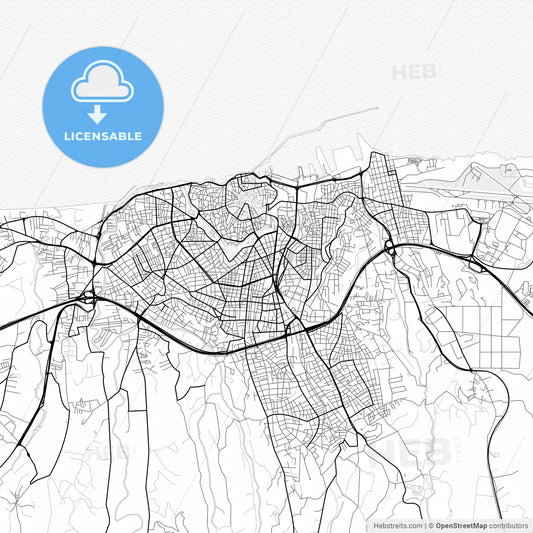 Vector PDF map of Heraklion, Greece