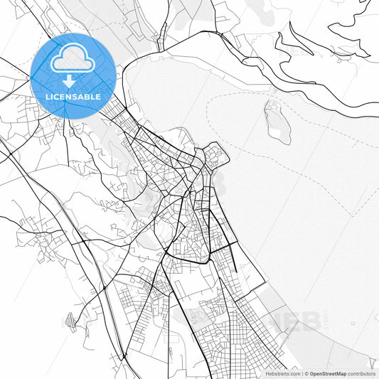 Vector PDF map of Ioannina, Greece