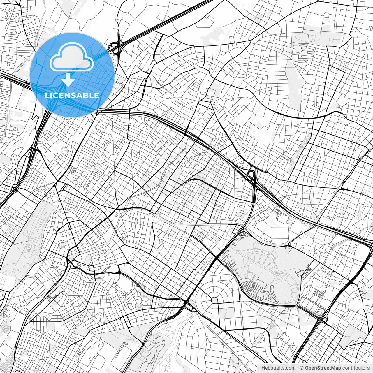 Vector PDF map of Irakleio, Greece