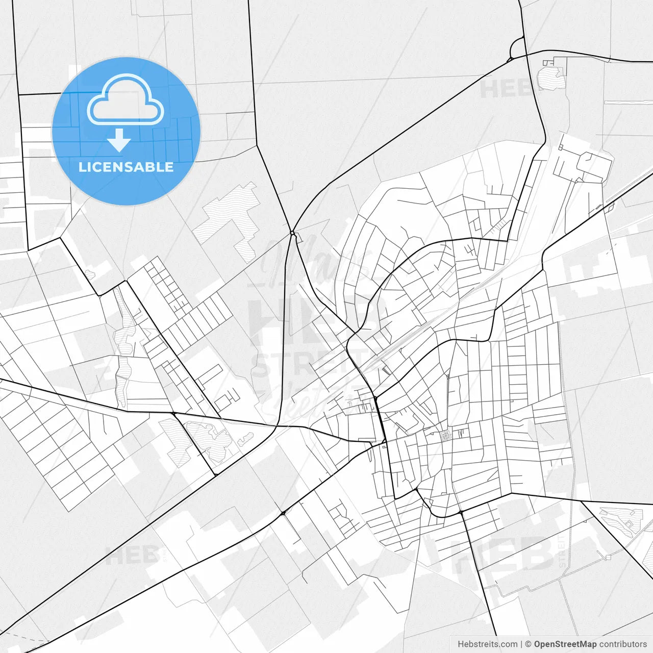 Vector PDF map of Orosháza, Hungary