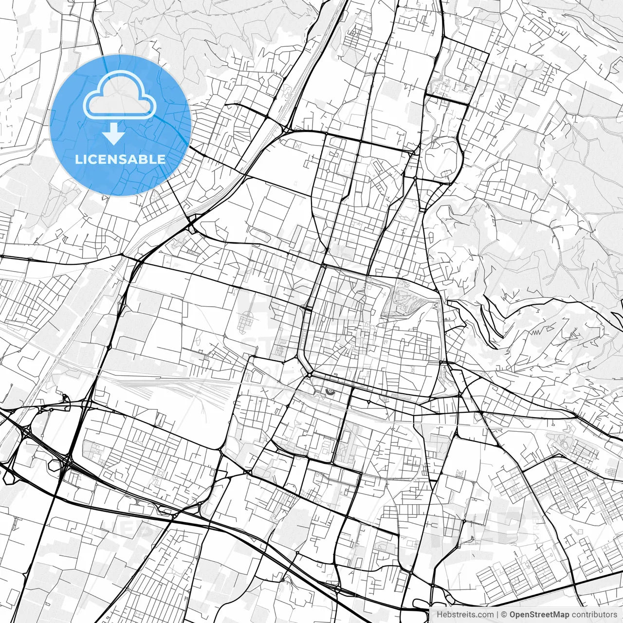 Vector PDF map of Brescia, Italy