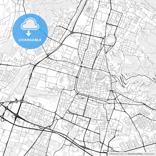 Vector PDF map of Brescia, Italy