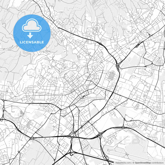 Vector PDF map of Bergamo, Italy