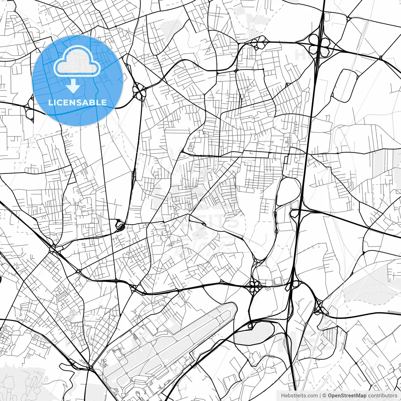 Vector PDF map of Casoria, Italy