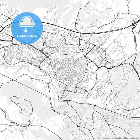 Vector PDF map of L Aquila, Italy