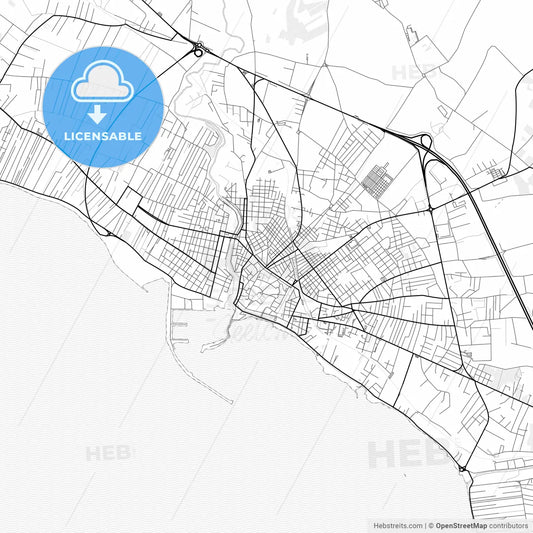 Vector PDF map of Mazara del Vallo, Italy