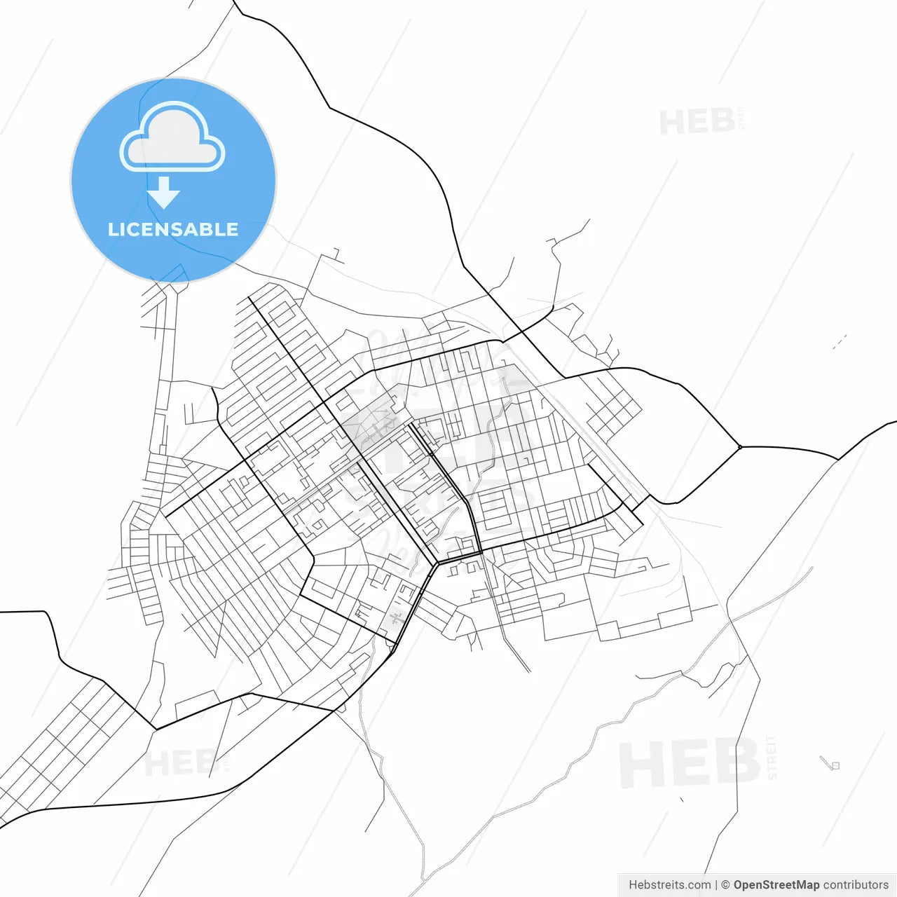Vector PDF map of Kentau, Kazakhstan