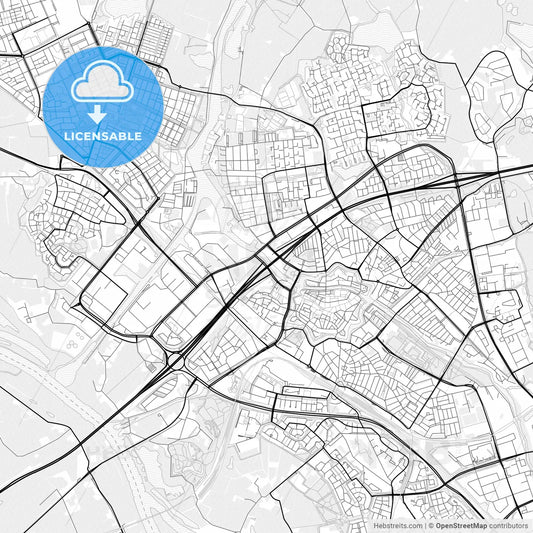 Vector PDF map of Zwolle, Netherlands