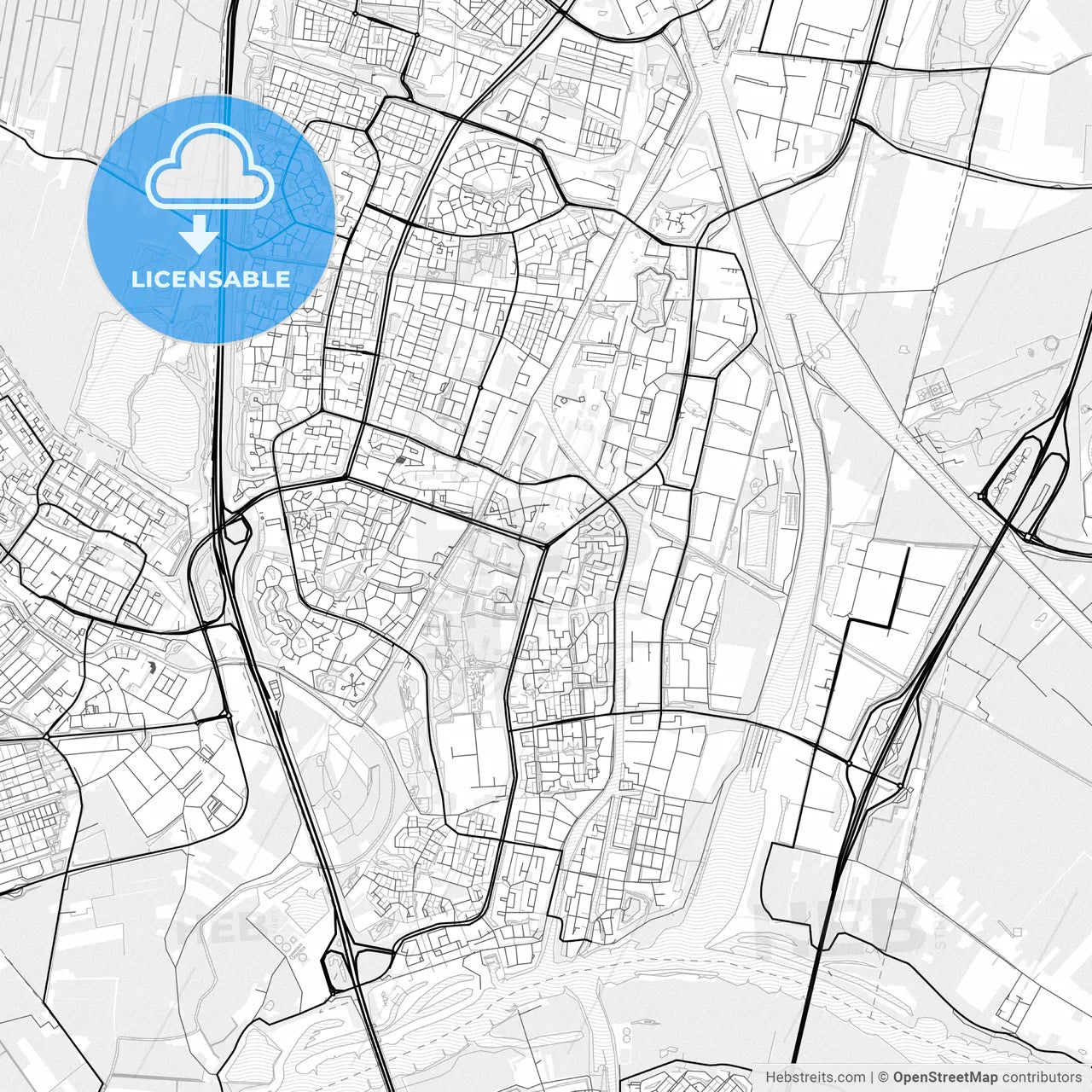 Vector PDF map of Nieuwegein, Netherlands