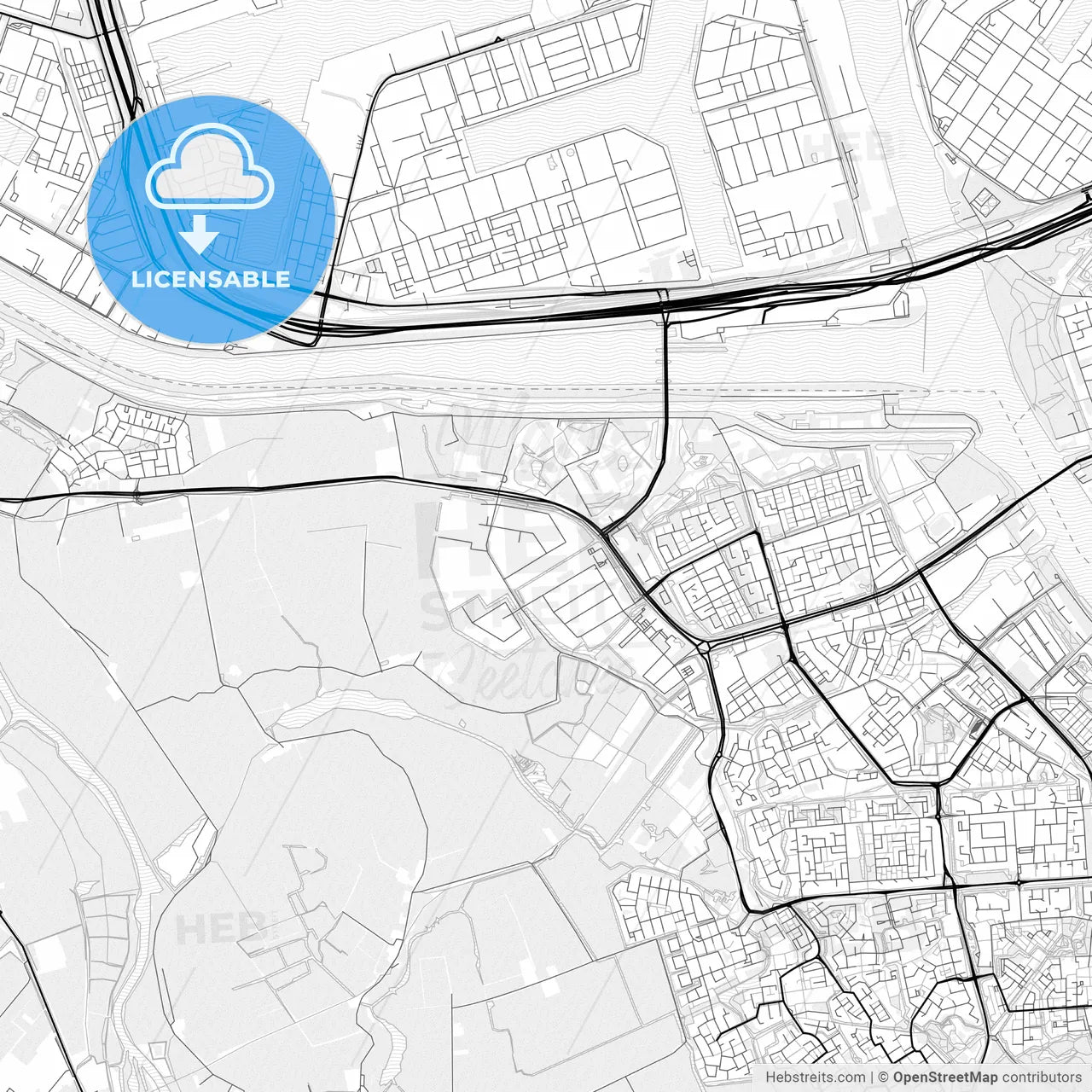 Vector PDF map of Nissewaard, Netherlands