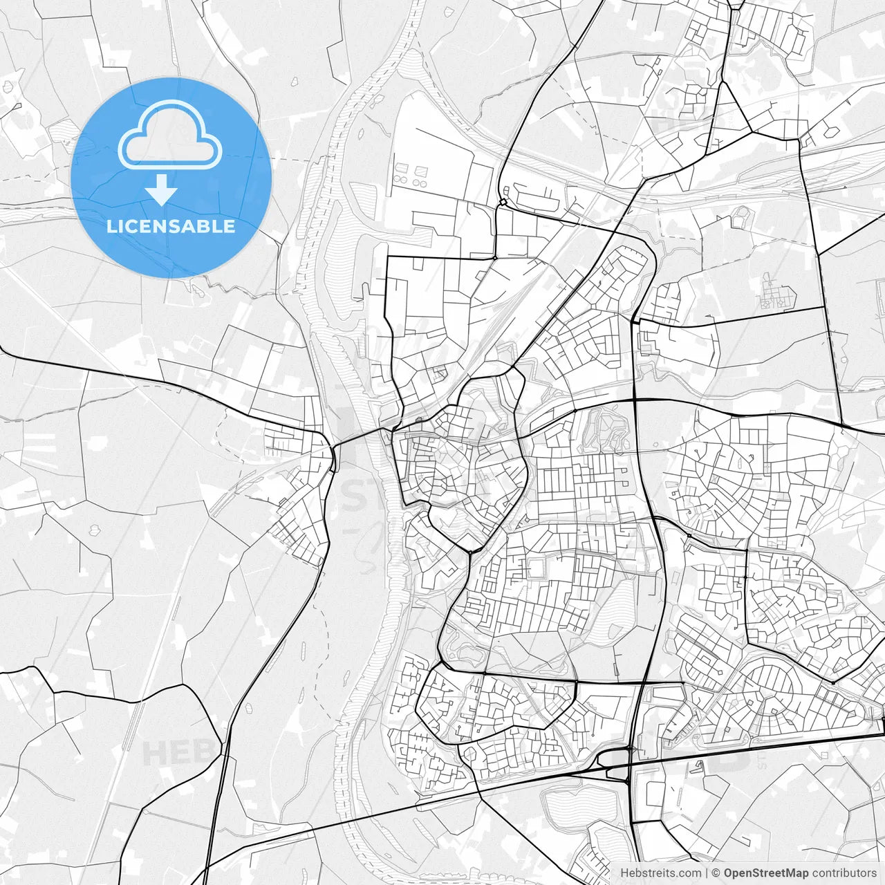 Vector PDF map of Zutphen, Netherlands