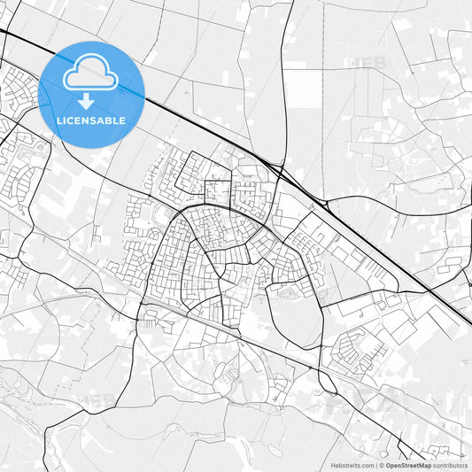 Vector PDF map of Zevenaar, Netherlands