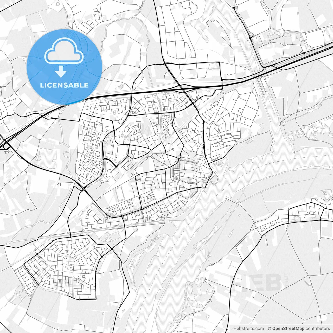 Vector PDF map of Tiel, Netherlands