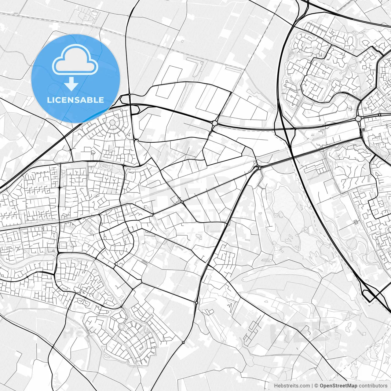Vector PDF map of Wijchen, Netherlands