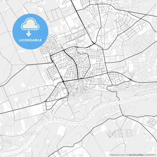 Vector PDF map of Wageningen, Netherlands