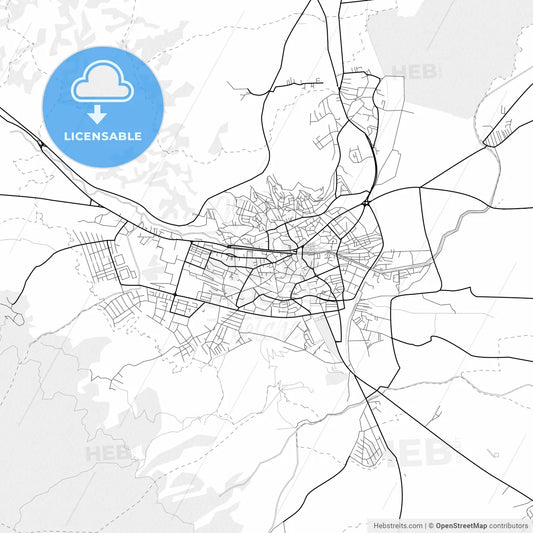 Vector PDF map of Bitola, North Macedonia