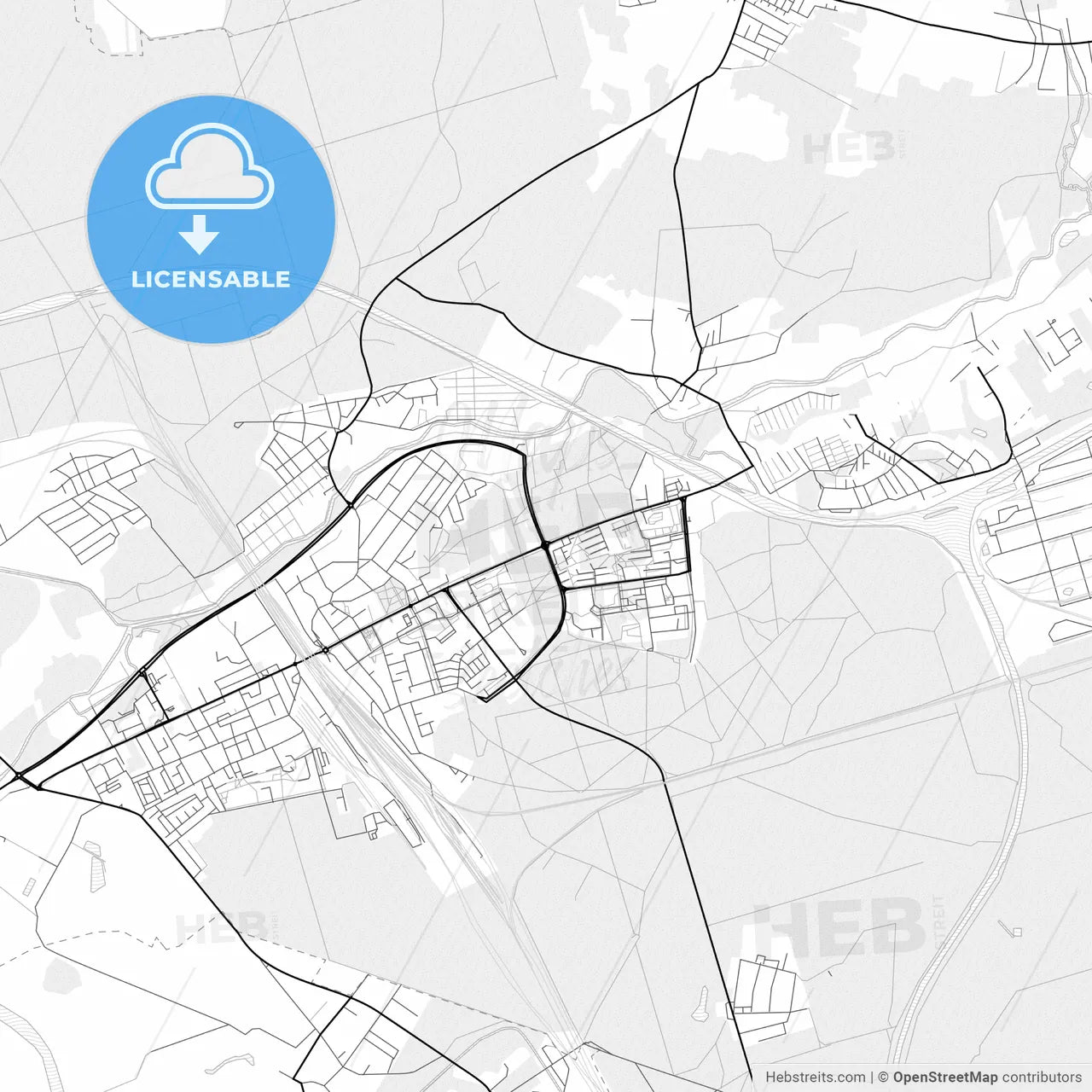Vector PDF map of Kędzierzyn-Koźle, Poland