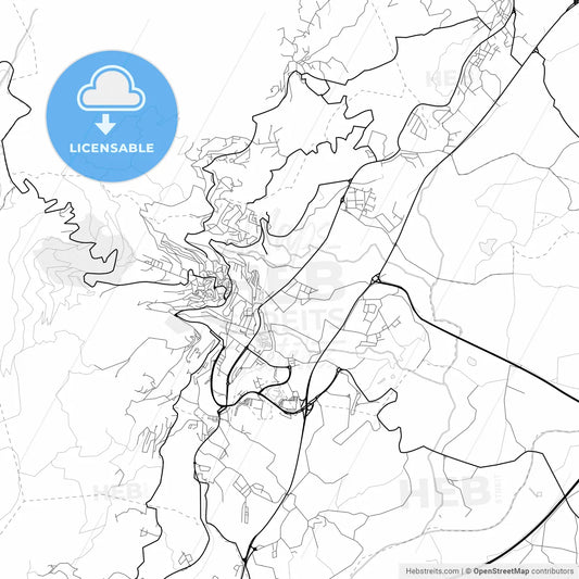Vector PDF map of Covilhã, Portugal