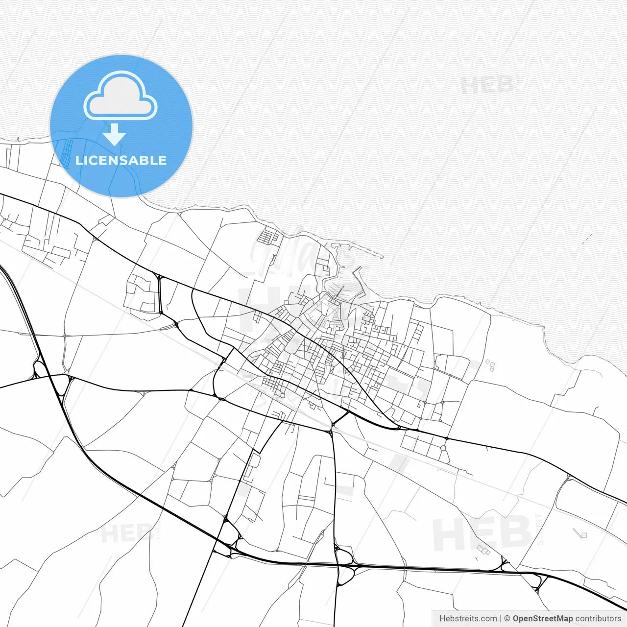 Vector PDF map of Bisceglie, Italy