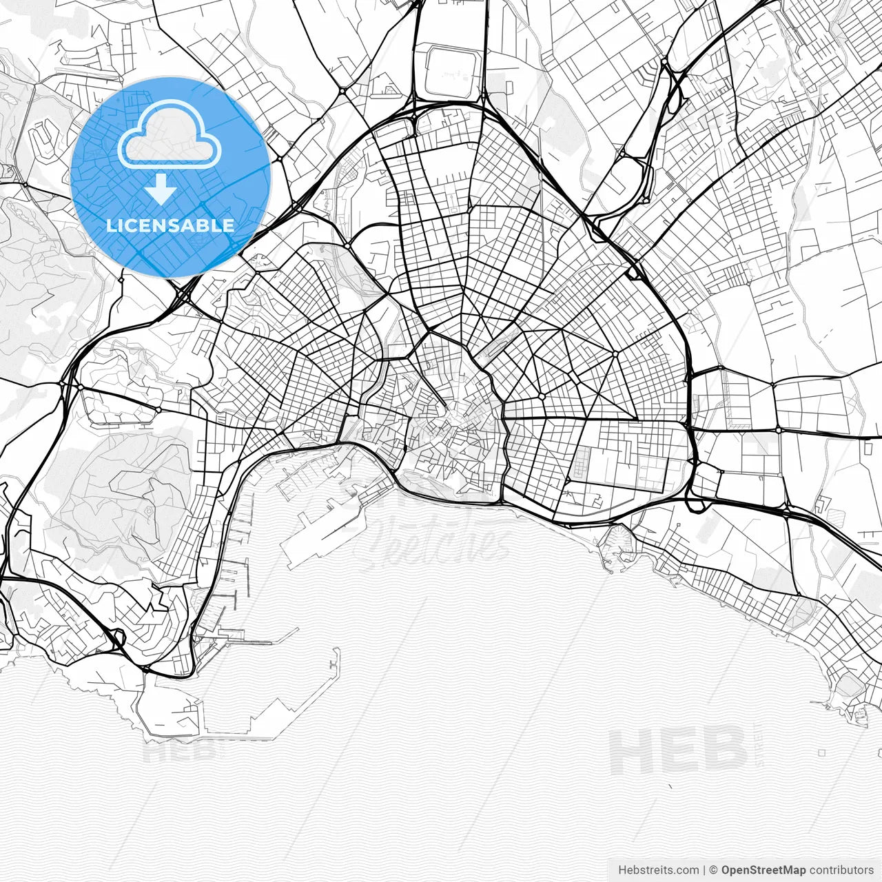 Vector PDF map of Palma, Spain
