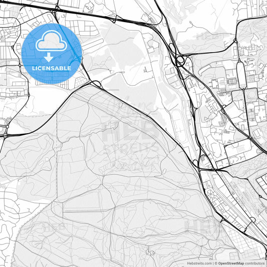 Vector PDF map of Moncloa-Aravaca, Spain
