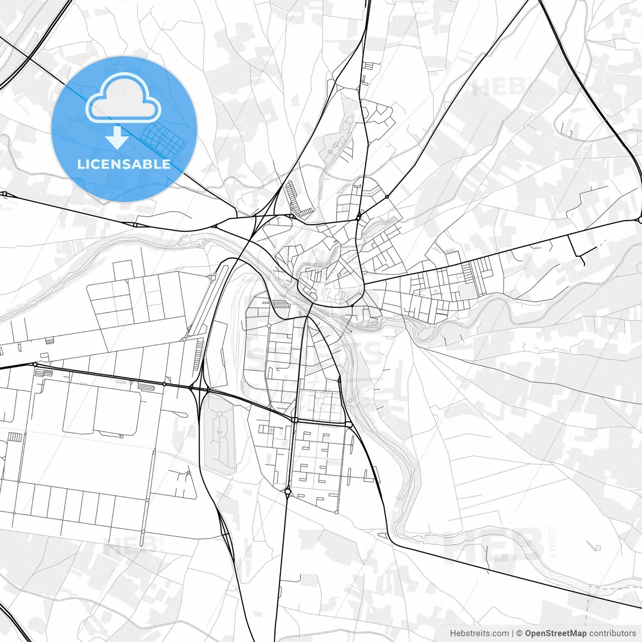 Vector PDF map of Aranda de Duero, Spain