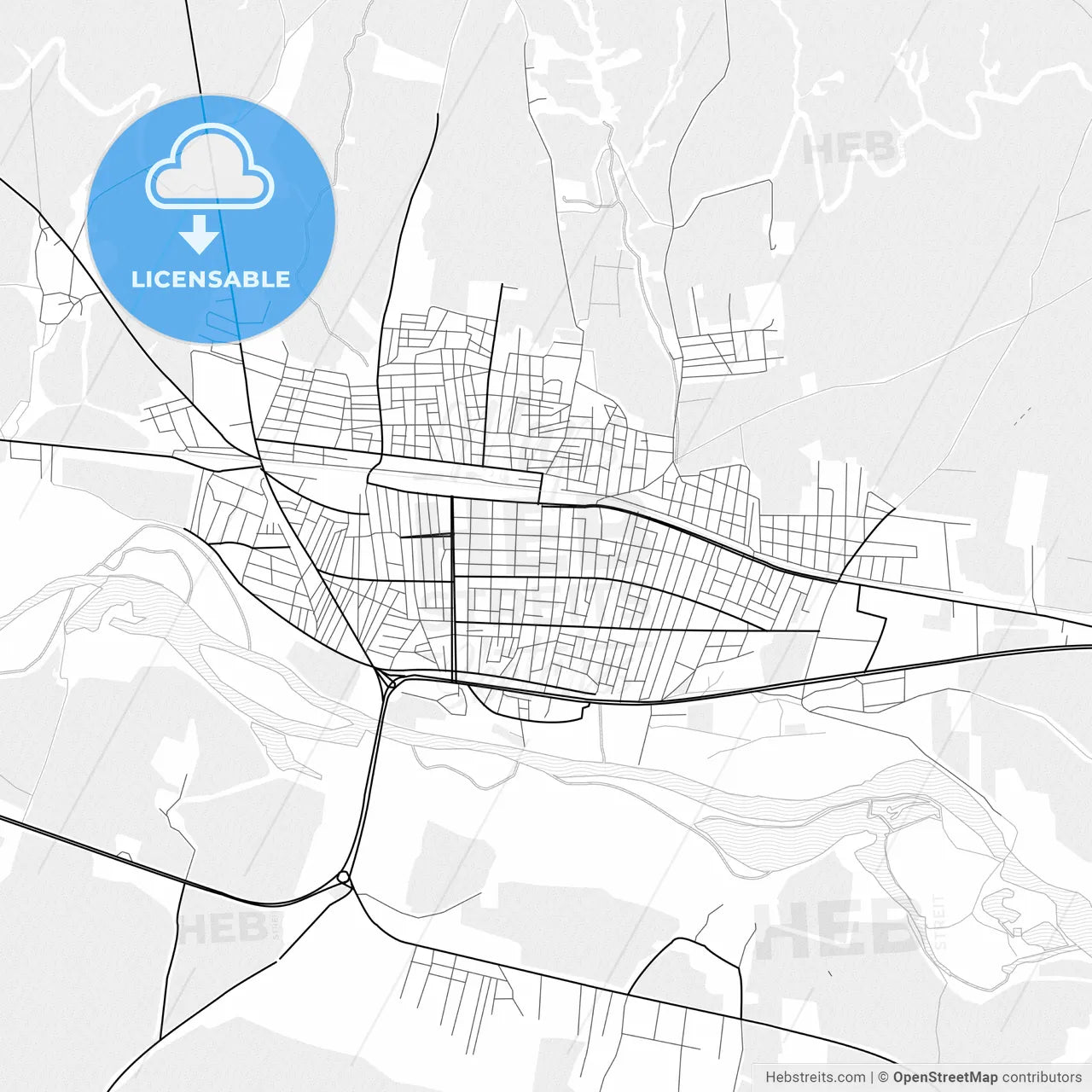 Vector PDF map of Bismil, Turkey