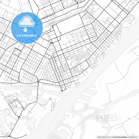 Vector PDF map of Kherson, Ukraine