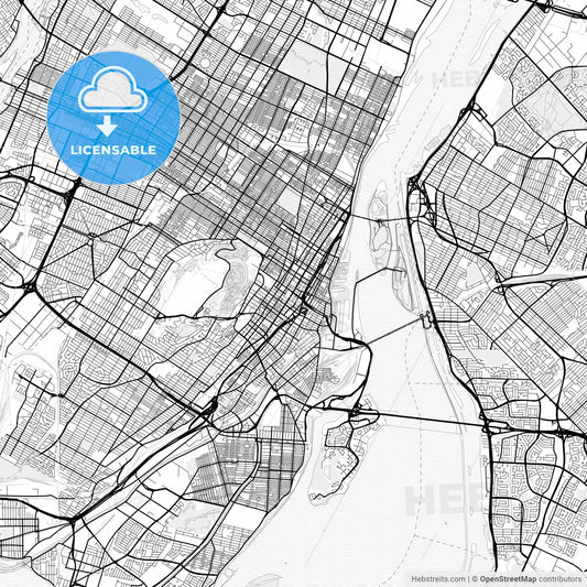 Vector PDF map of Montreal, Canada