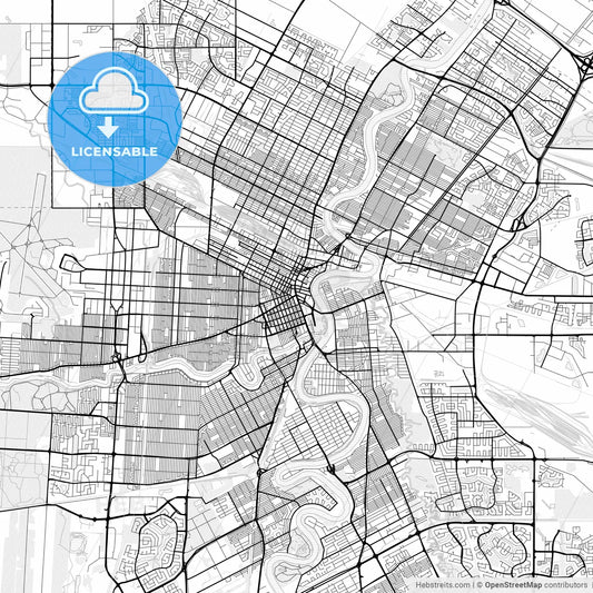 Vector PDF map of Winnipeg, Canada
