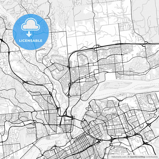 Vector PDF map of Gatineau, Canada