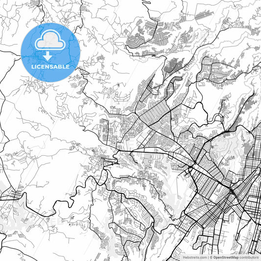 Vector PDF map of Mixco, Guatemala