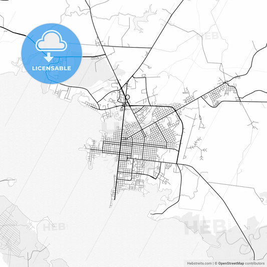 Vector PDF map of Cienfuegos, Cuba