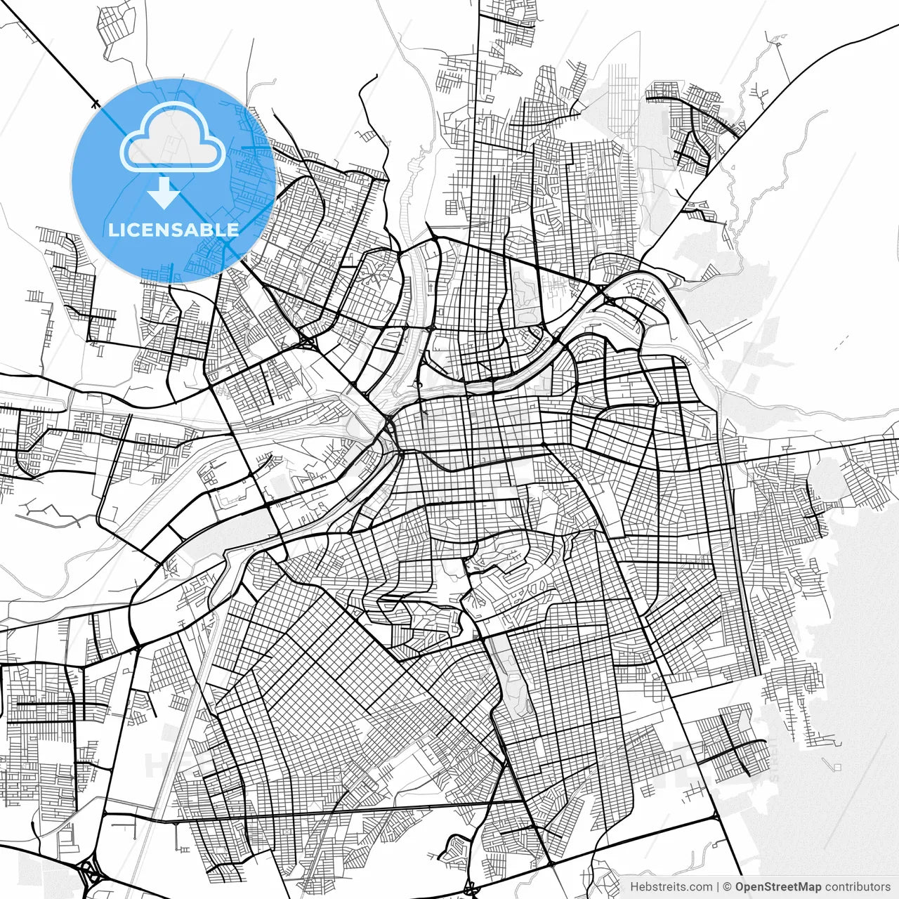 Vector PDF map of Culiacán, Mexico