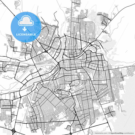 Vector PDF map of Culiacán, Mexico