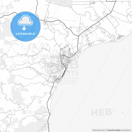 Vector PDF map of Puerto Armuelles, Panama