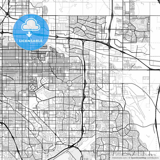 Vector PDF map of Aurora, Colorado, United States
