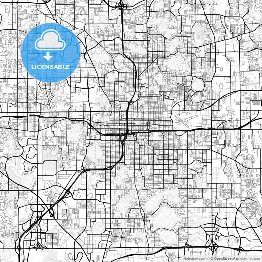 Vector PDF map of Orlando, Florida, United States