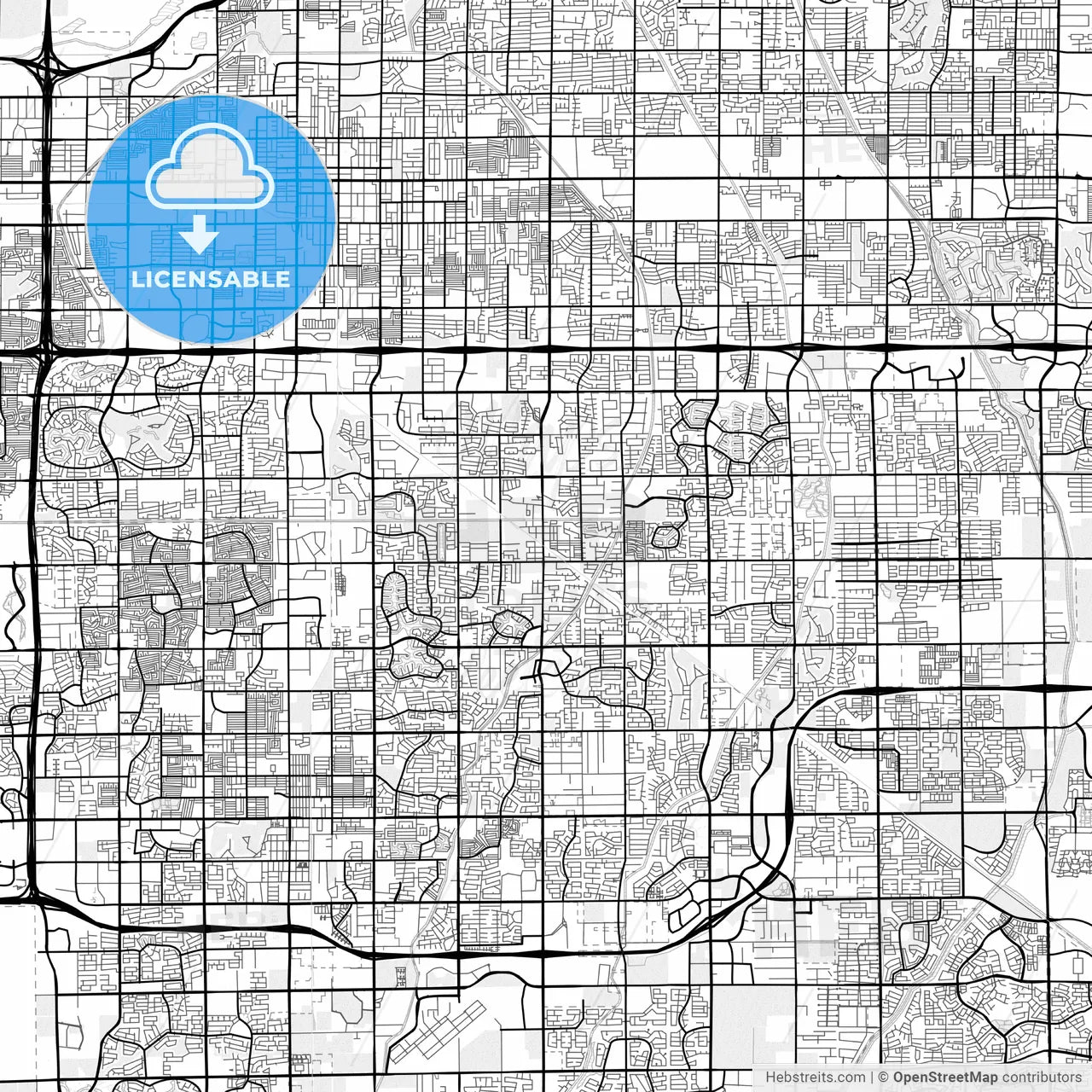 Vector PDF map of Gilbert, Arizona, United States