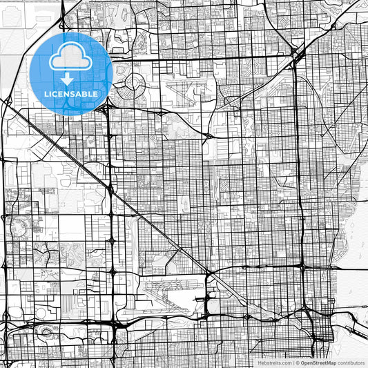 Vector PDF map of Hialeah, Florida, United States