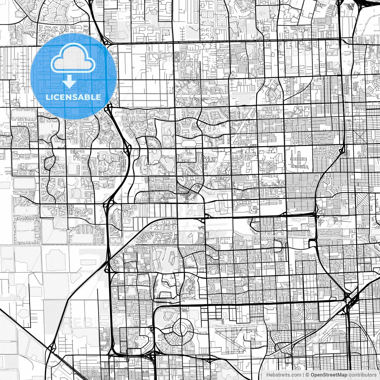 Vector PDF map of Miramar, Florida, United States