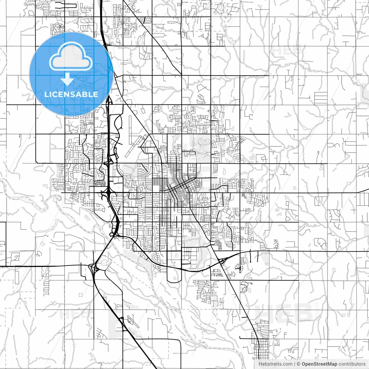 Vector PDF map of Norman, Oklahoma, United States