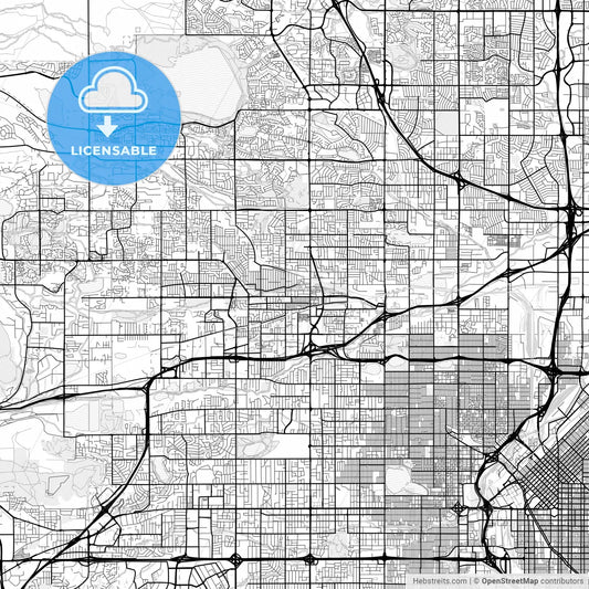 Vector PDF map of Arvada, Colorado, United States