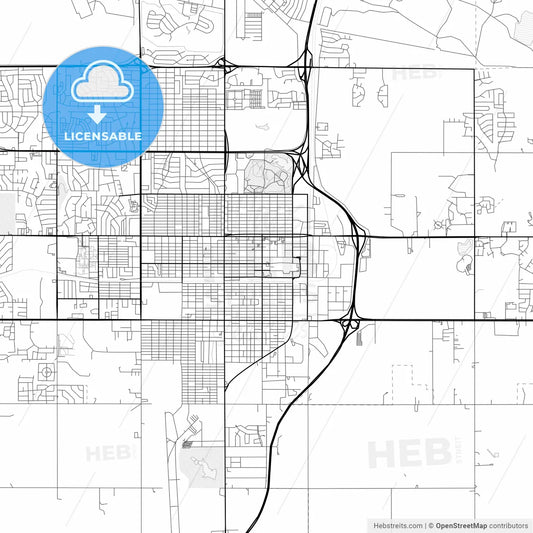Vector PDF map of Lawton, Oklahoma, United States