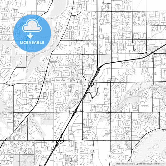 Vector PDF map of Fishers, Indiana, United States
