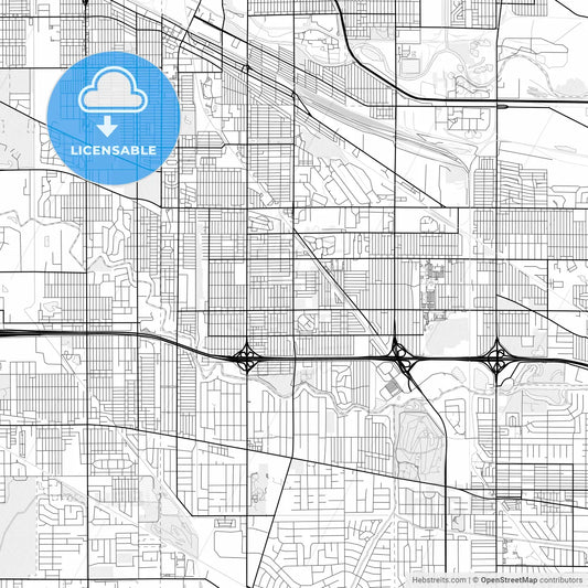Vector PDF map of Hammond, Indiana, United States