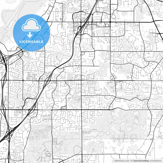 Vector PDF map of Eagan, Minnesota, United States