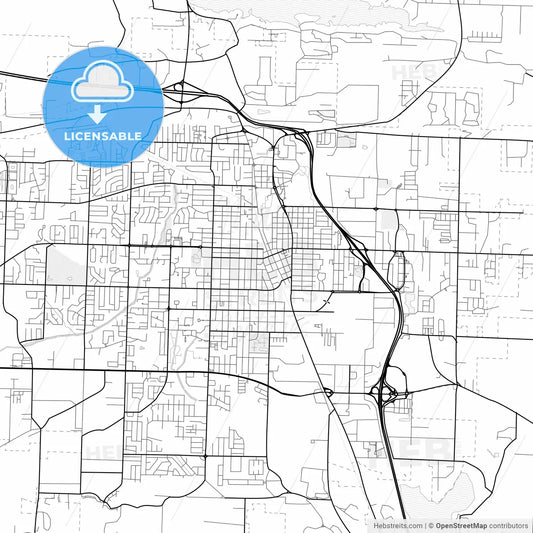 Vector PDF map of Conway, Arkansas, United States