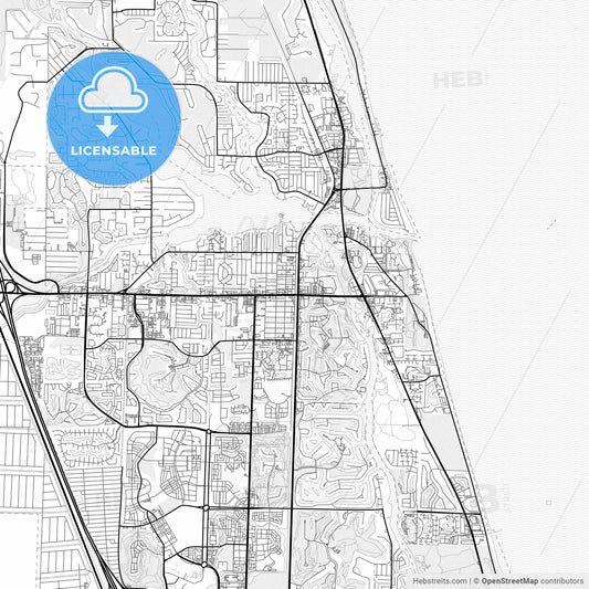 Vector PDF map of Jupiter, Florida, United States